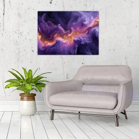 Sklenený obraz - Fialová hmlovina (70x50 cm)