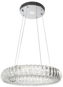 Toolight Toolight, Krištáľové LED závesné svietidlo APP1040-CP + diaľkové ovládanie, chrómová, OSW-09473