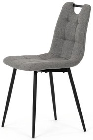 Autronic - Židle jídelní, madlo, snadno čistitelná šedá látka, černý matný lak, kovové nohy - DCL-V2017 GREY2 AKCE