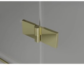 Mexen Lunar, L Duo výklopný sprchový kút 90 x 75 cm, 8mm číre sklo, zlatý profil, 834L-090L-075P-50-00
