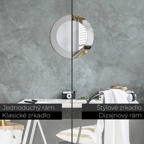 Mramor a zlato Okrúhle dekoračné zrkadlo na stenu