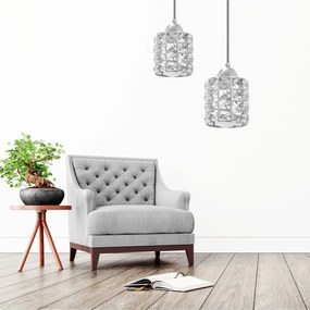 Toolight - Krištáľová závesná lampa 1xE27 APP727-1CP, chrómová, OSW-06875