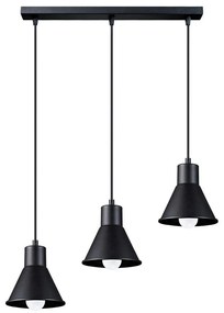 Sollux SL.0986 - Luster na lanku TALEJA 3xE27/60W/230V čierna
