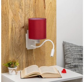 Brilagi-LED Nástenná lampa NUBILA 1xE27/25W/230V+LED/3W biela/pompej. červená