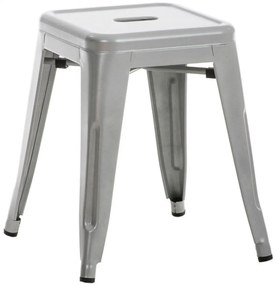 Stohovateľná kovová stolička Arm - Strieborná