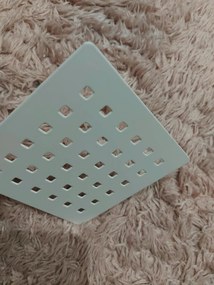 Erga Erga, kovová krytka na sprchovú vaničku 12,5x12,5cm, biela matná, ERG-V06-SMC-C01-WH