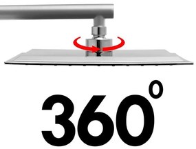 Sprchová dažďová hlavica YOKA SLIM - hranatá - 25 cm - chrómová