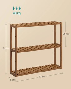 Polička do kúpeľne Derek, bambus