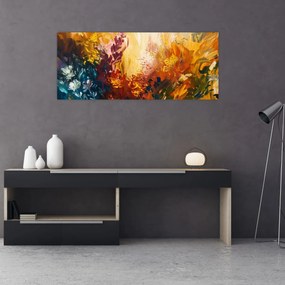 Obraz - Abstraktná maľba kvetov (120x50 cm)