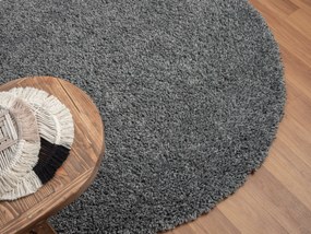 My Flair, Kusový koberec My Shaggy grau kruh, 100x100 (priemer) kruh, šedá, chodba / predsieň