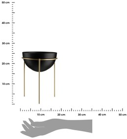 Květináč na stojanu LOFT II 25 cm černý/zlatý