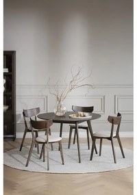 Tmavohnedý okrúhly jedálenský stôl v dekore duba ø 115 cm Yumi – Rowico