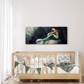 Obraz - Morská panna na skale (120x50 cm)