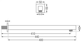 Mexen príslušenstvo - nástenné sprchové rameno Mexen, 40 cm, chróm - 79111-00