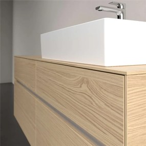 VILLEROY &amp; BOCH Collaro závesná skrinka pod umývadlo na dosku (umývadlo vpravo), 4 zásuvky, s LED osvetlením, 1400 x 500 x 548 mm, Nordic Oak, C133B0VJ