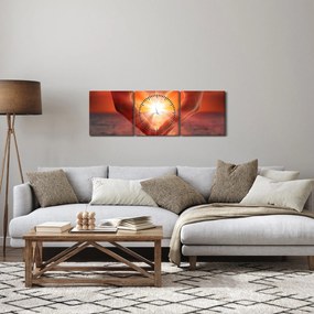Obraz - Slnko v srdci (s hodinami) (90x30 cm)