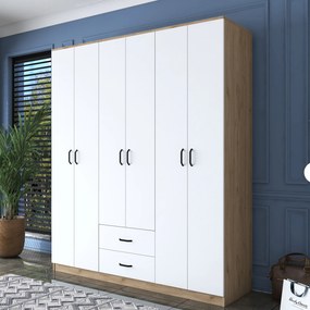 Šatní skříň BA 113 180 cm ořech/bílá