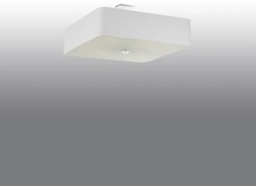 Stropné svietidlo Lokko, 1x biele textilné tienidlo, (biele sklo), (55 cm)