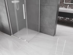 Mexen Velar L, sprchový kút s posuvnými dverami 110 x 110 cm, 8mm sklo námraza, biela matná, 871-110-110-33-20