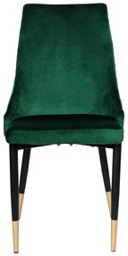 Stolička zamatová Vermont tmavo-zelená