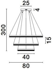 LED luster Adria 3 zlaté