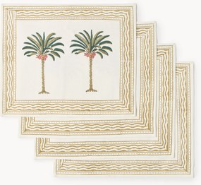 Ručne potlačené prestierania Palm Tree, 4 ks