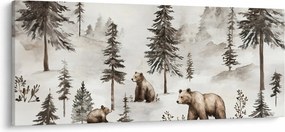 Obraz - Les s medveďmi (120x50 cm)
