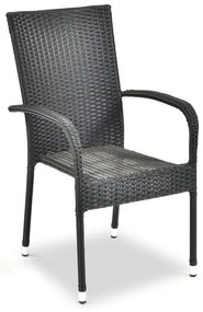 Čierna záhradná stolička z umelého ratanu Bonami Essentials Paris