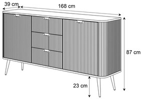 Komoda CORA II kašmír 168cm