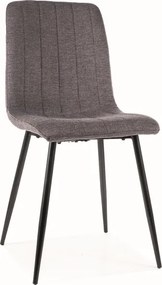 Tmavosivá jedálenská stolička ALAN B s čiernymi nohami