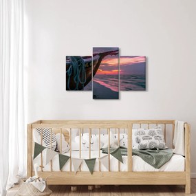 Obraz loďky na brehu (90x60 cm)