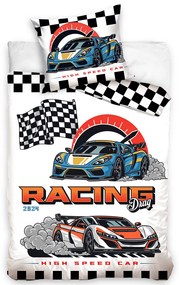 TipTrade Bavlnené obliečky 140x200 + 70x90 cm - Auta Racing Drag