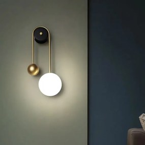 Toolight, LED nástenné svietidlo 50cm 5W 4000K 500lm APP1474-CW, zlatá lesklá-čierna matná, OSW-03604