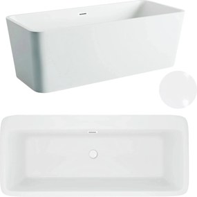 Aquauno Voľne Stojaca Vaňa 170 x 80 cm Biela Korok A Prepad