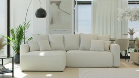 Rohová sedačka Baria (L) (béžová). Akcia -20%. Vlastná spoľahlivá doprava až k Vám domov. 1133077