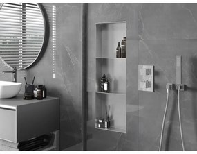 Mexen X-Wall-NR, polička na zapustenie pod obklad bez goliera 90 x 30 cm, oceľová, 1911903010S