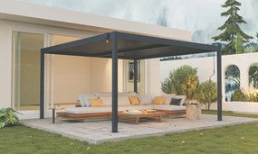 Hliníková bioklimatická pergola s lamelami BestBerg BBP-16G / 4 x 4 m / sivá