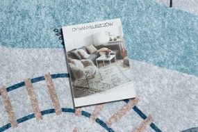 Prateľný koberec JUNIOR 52243.801 Kolajnice, protišmykový - modrý