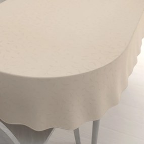 Biante Teflónový oválny obrus TF-025 Popínavé lístky - béžový 60x100 cm