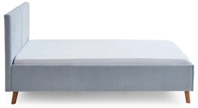 Svetlomodrá čalúnená dvojlôžková posteľ s roštom 140x200 cm Piano – Meise Möbel