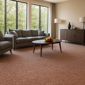 Spoltex, Koberec metráž Ester / 94 Červenohnedá, na mieru, šíře 4m, hnedá, ab (mriežka), chodba / predsieň