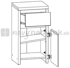 Komoda BRW Kaspian KOM1D1SP (Wenge). Vlastná spoľahlivá doprava až k Vám domov. 735069