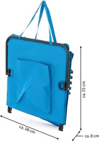 Nastaviteľná plážová podložka s operadlom, modrá, 2 ks