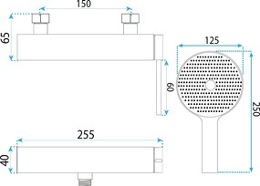 Rea Rivo, nástenná sprchová batéria s ručnou sprchovou súpravou, zlatá matná, REA-B9328