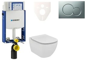 Cenovo zvýhodnený závesný WC set Geberit na zamurovanie + WC Ideal Standard Tesi 110.302.00.5NE3