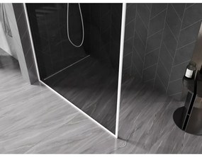 Mexen Kioto-F, sprchová zástena s rámom 70 x 202 cm, 8 mm šedé sklo, biely profil, 800-070-104-20-40