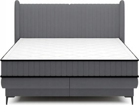 Manželská posteľ 160cm Dalmo 160 (rošt úl. priestor) (sivočierna/čierna)
