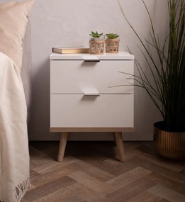 Nočný stolík Göteborg, biela/dub sonoma