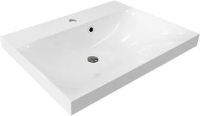 Mereo Mailo, kúpeľňová skrinka s umývadlom z liateho mramoru 61 cm, dub Riviera, elox AL madlo, MER-CN520MA