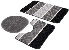 Sada kúpeľňových koberčekov MULTI C5132 čierny, sivý ROMBY